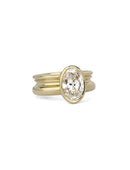 Oval Lab Diamond Mirror Column Ring
