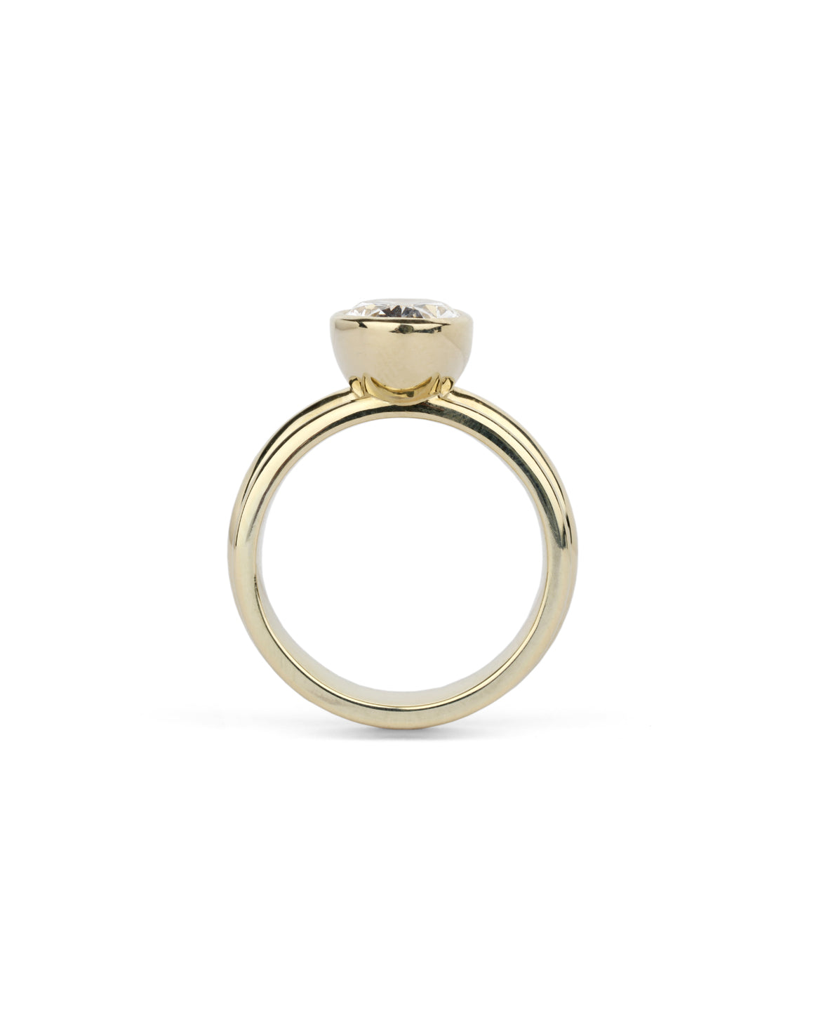 Oval Lab Diamond Mirror Column Ring