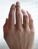 Oval Lab Diamond Mirror Column Ring