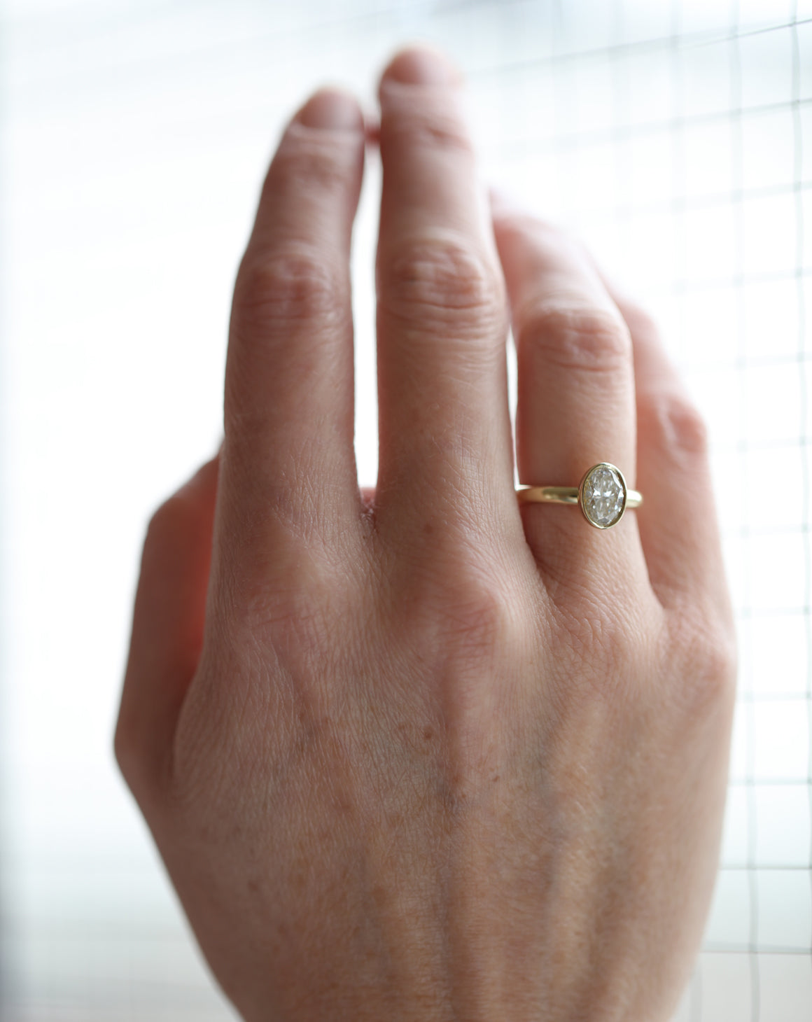 Oval Lab Diamond Mirror Ovolo Ring