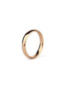 Curved ring band. 18ct rose gold, polished finish.
