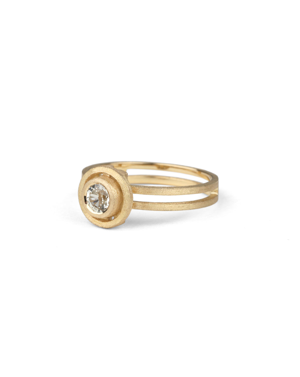 Pale Green Sapphire Small Nova Ring