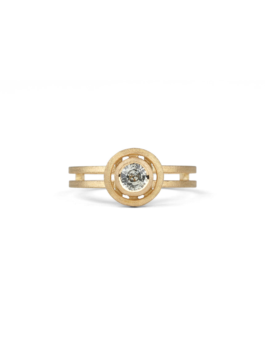 Pale Green Sapphire Small Nova Ring