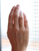 Peach Sapphire and Natural Diamond Round Duo Ring - 0.20ct