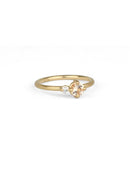 Peach Sapphire and Natural Diamond Round Duo Ring - 0.42ct