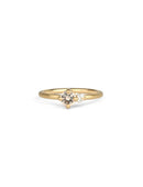 Peach Sapphire and Natural Diamond Round Duo Ring - 0.42ct