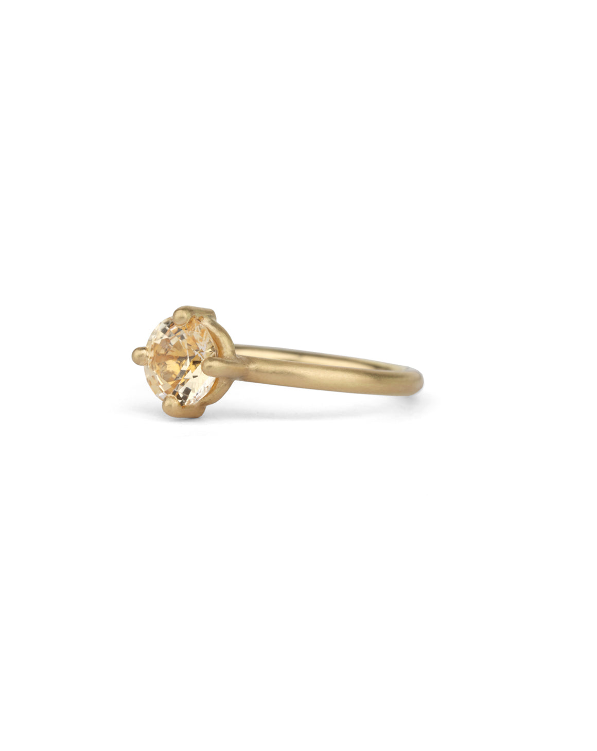 Peach Sapphire Round Solo Engagement Ring - 1.11ct