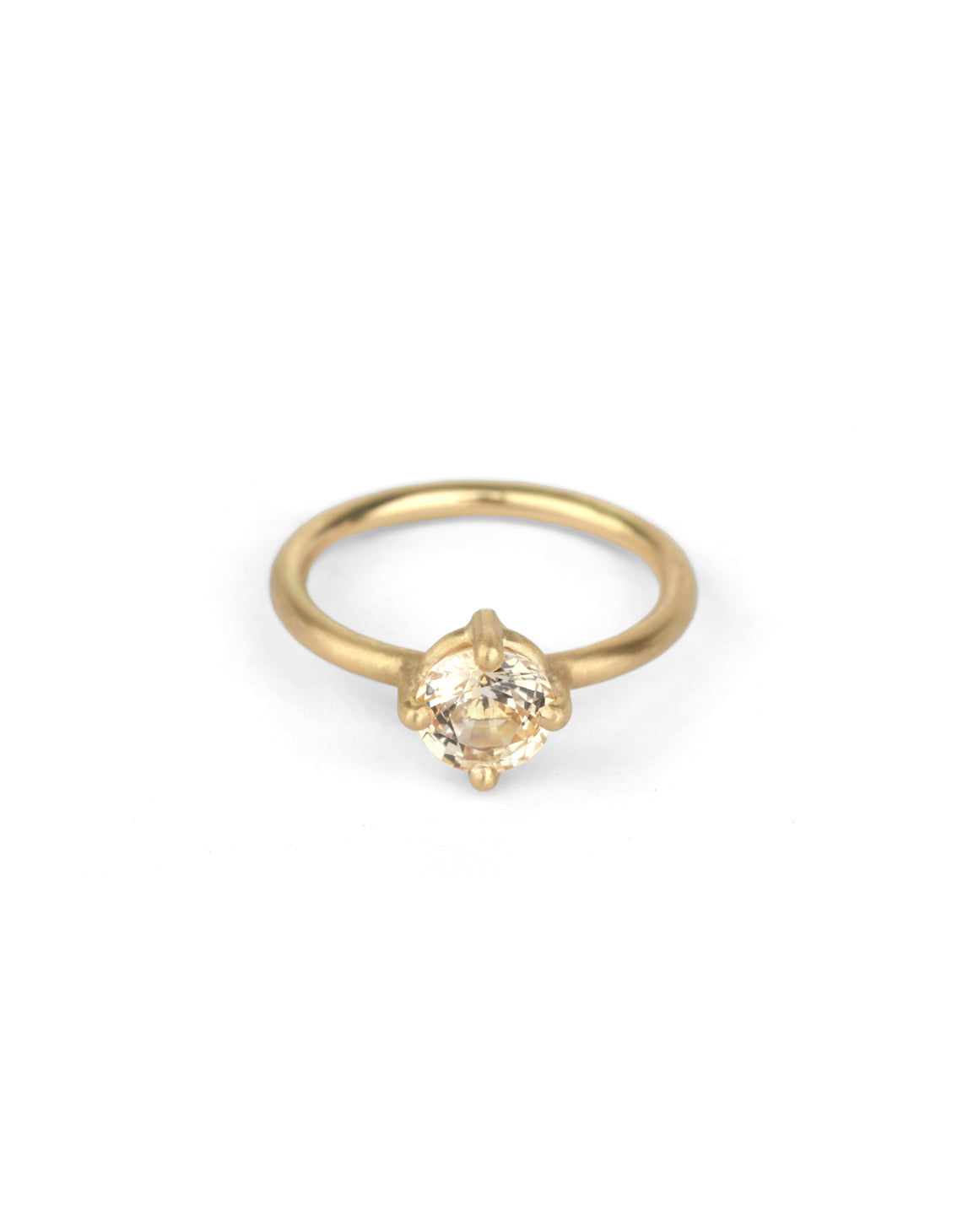Peach Sapphire Round Solo Engagement Ring - 1.11ct