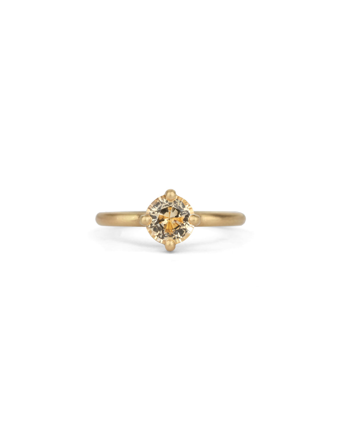 Peach Sapphire Round Solo Engagement Ring - 1.11ct