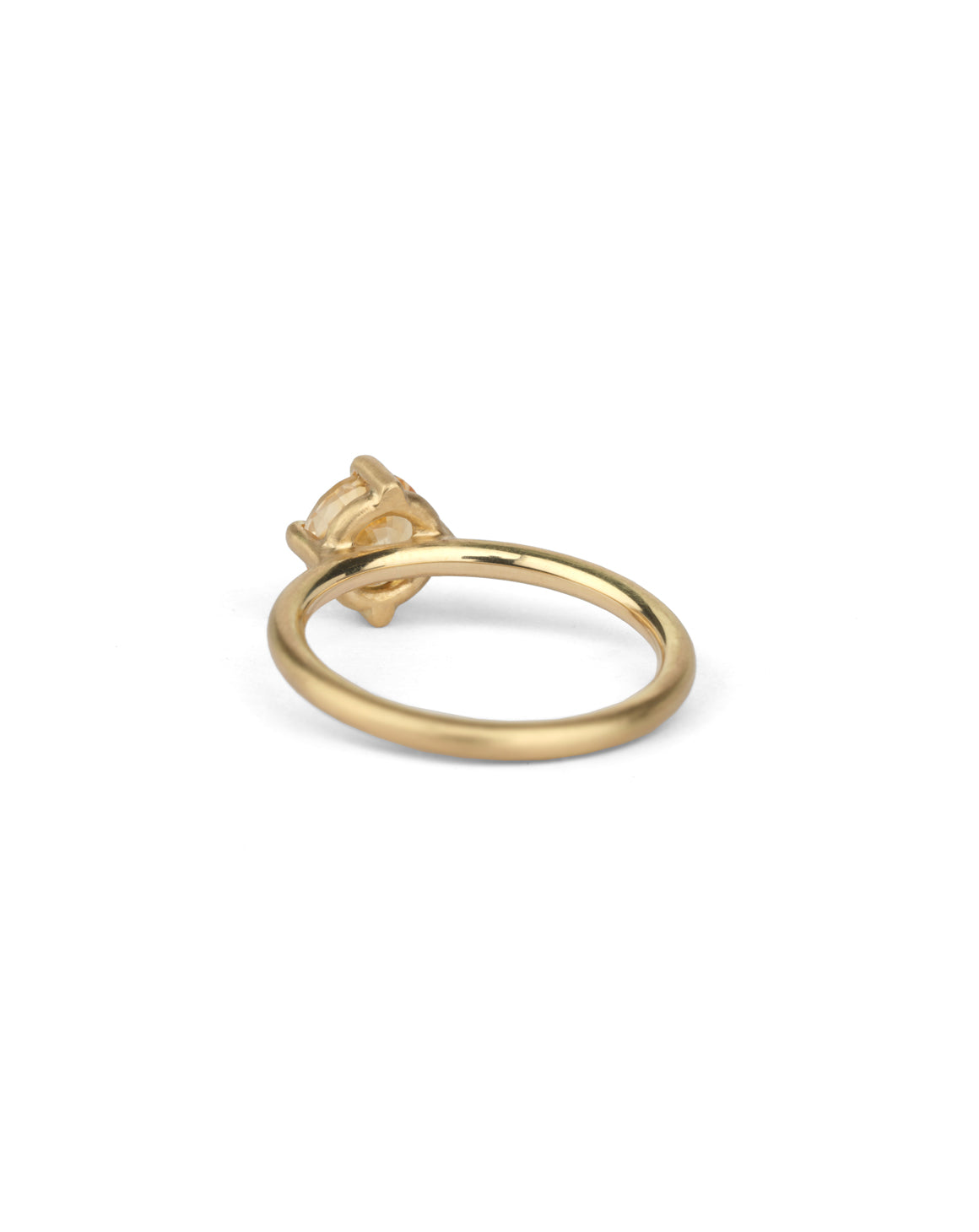 Peach Sapphire Round Solo Engagement Ring - 1.11ct