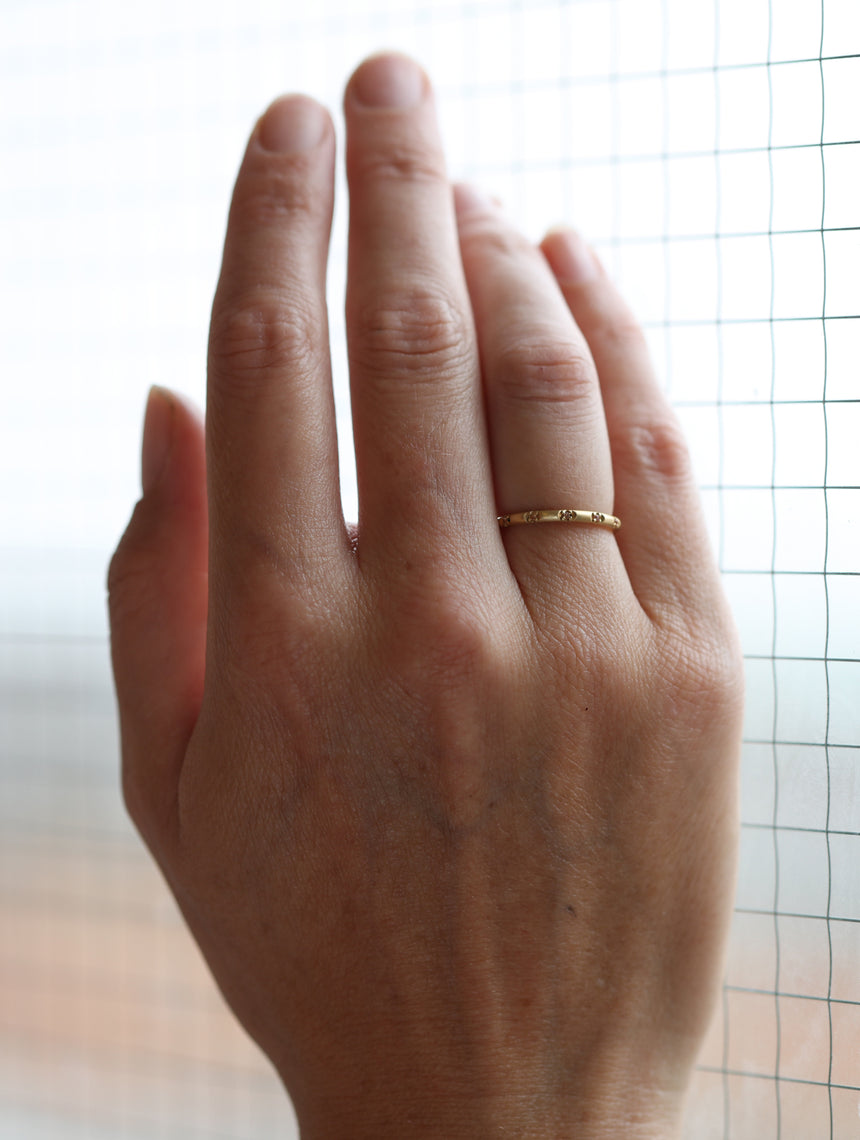 Peach Sapphire Duodecimal Round Band - Satin