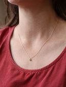Peridot Mini Solo Birthstone Pendant - Round