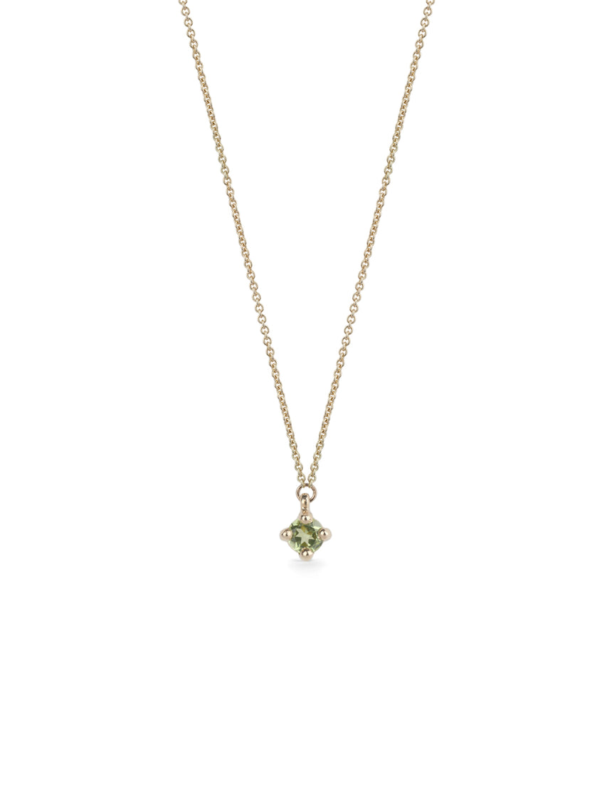 Peridot Mini Solo Birthstone Pendant - Round