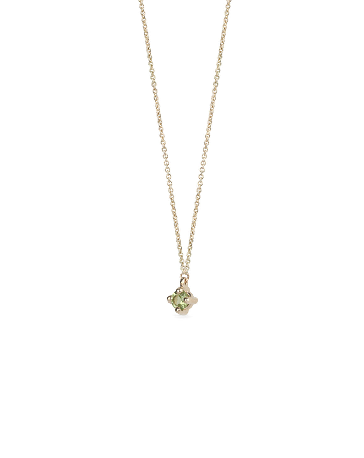 Peridot Mini Solo Birthstone Pendant - Round