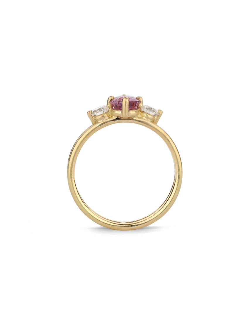 Pink Oval Trio Split Ring