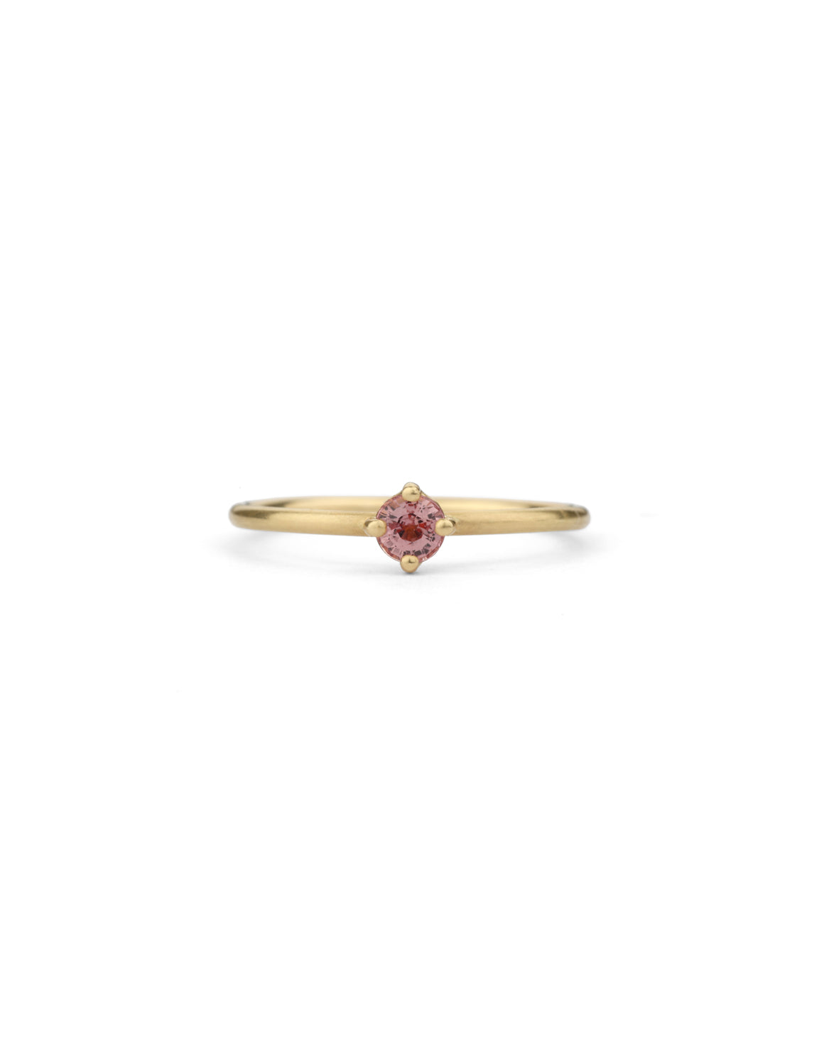 Pink Sapphire Round Solo Satin Ring - 0.26ct