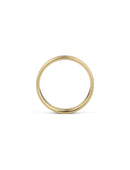 Wedding ring, four joined bands. 18ct yellow gold, satin finish. Side view.