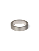 Flat wedding band. 18ct white gold, satin finish.