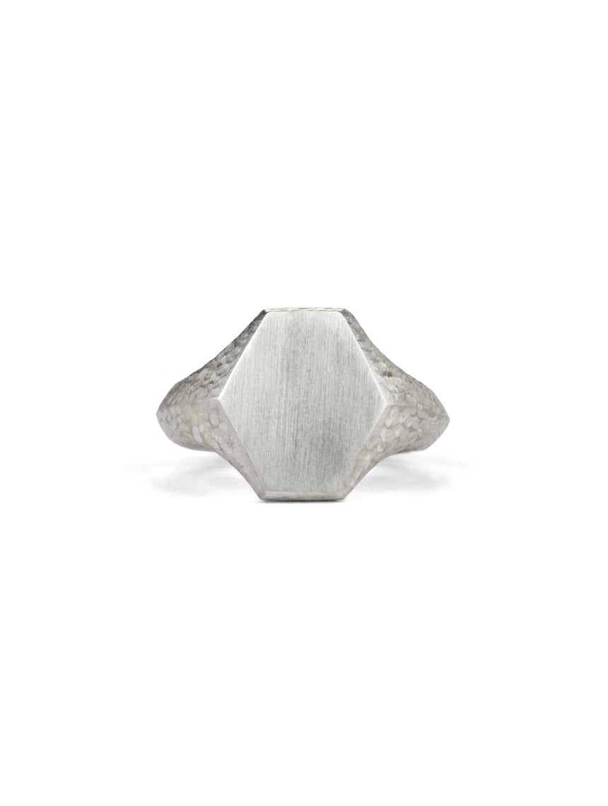 Roman Hexagon Signet Ring I - AgAIN Silver