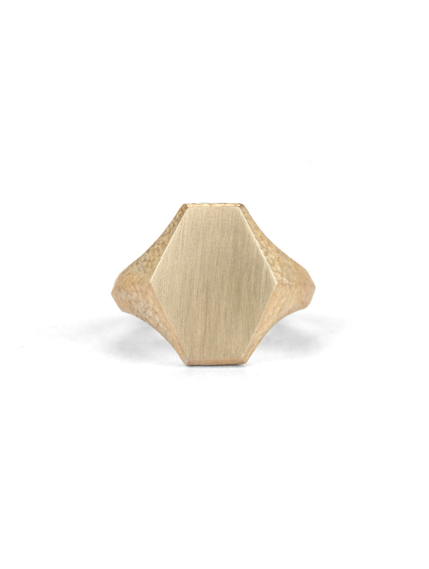 Roman Hexagon Signet Ring II - 18ct Gold