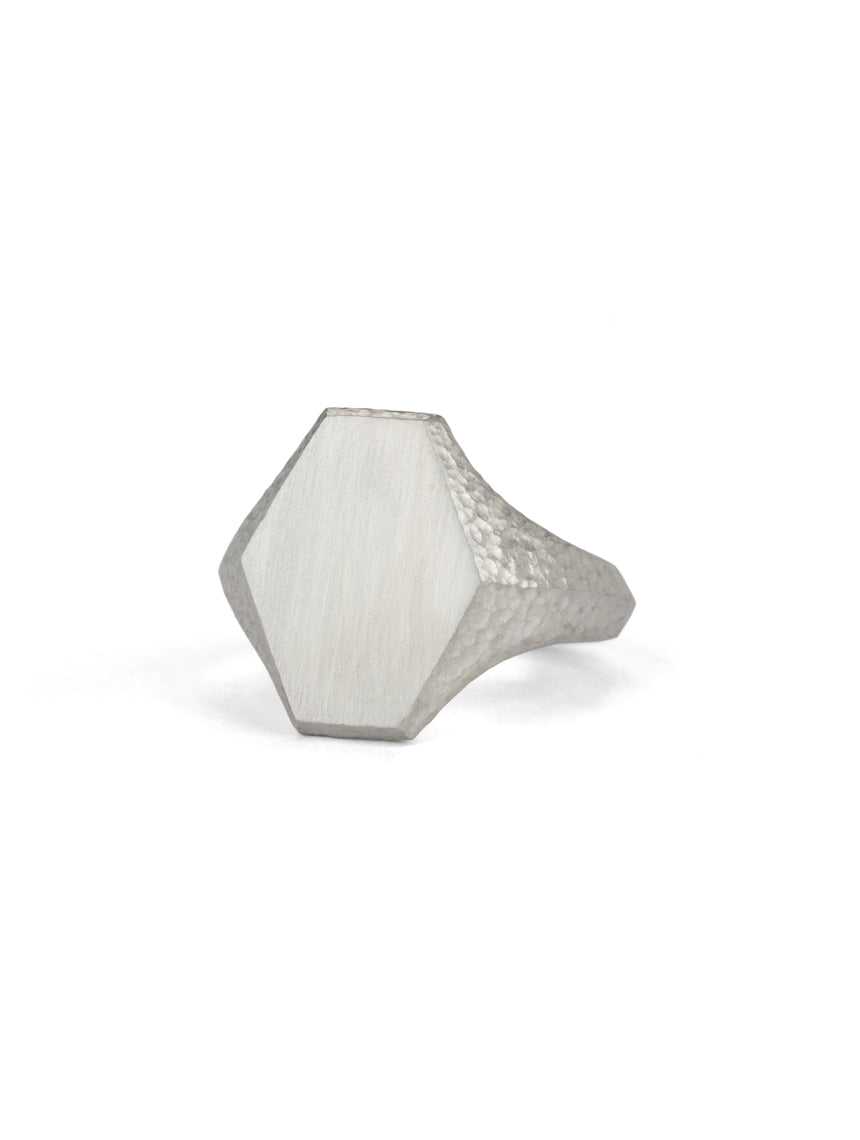 Roman Hexagon Signet Ring II - AgAIN Silver