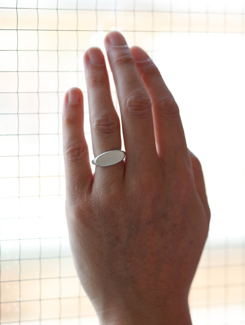 Roman Oval Signet Ring I - AgAIN Silver