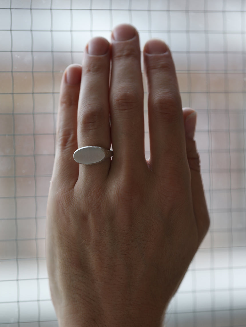 Roman Oval Signet Ring II - AgAIN Silver