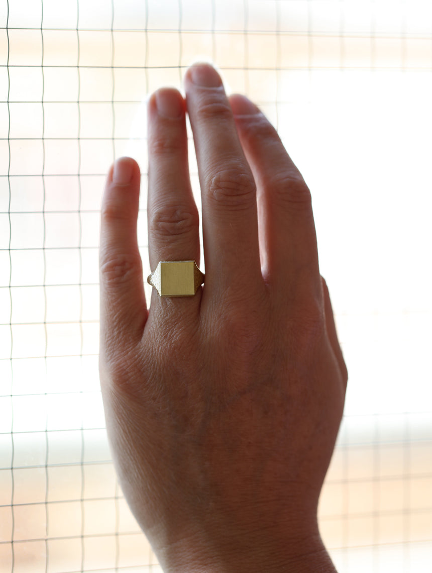 Roman Square Signet Ring I - 18ct Gold