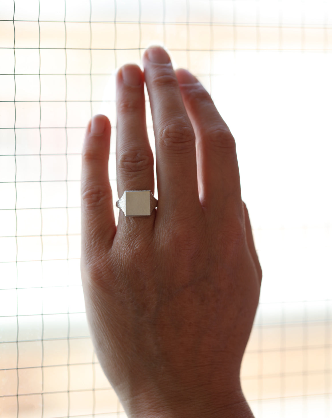 Roman Square Signet Ring I - AgAin Silver