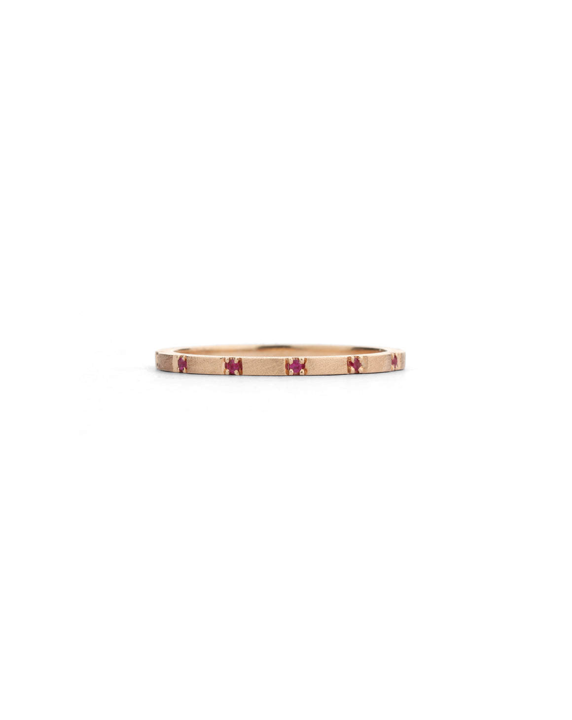 Ruby Duodecimal Square Band - Textured 18ct Gold