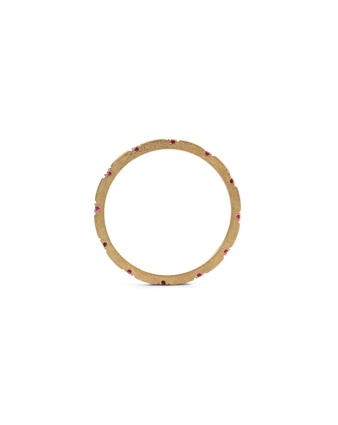 Ruby Duodecimal Square Band - Textured 18ct Gold