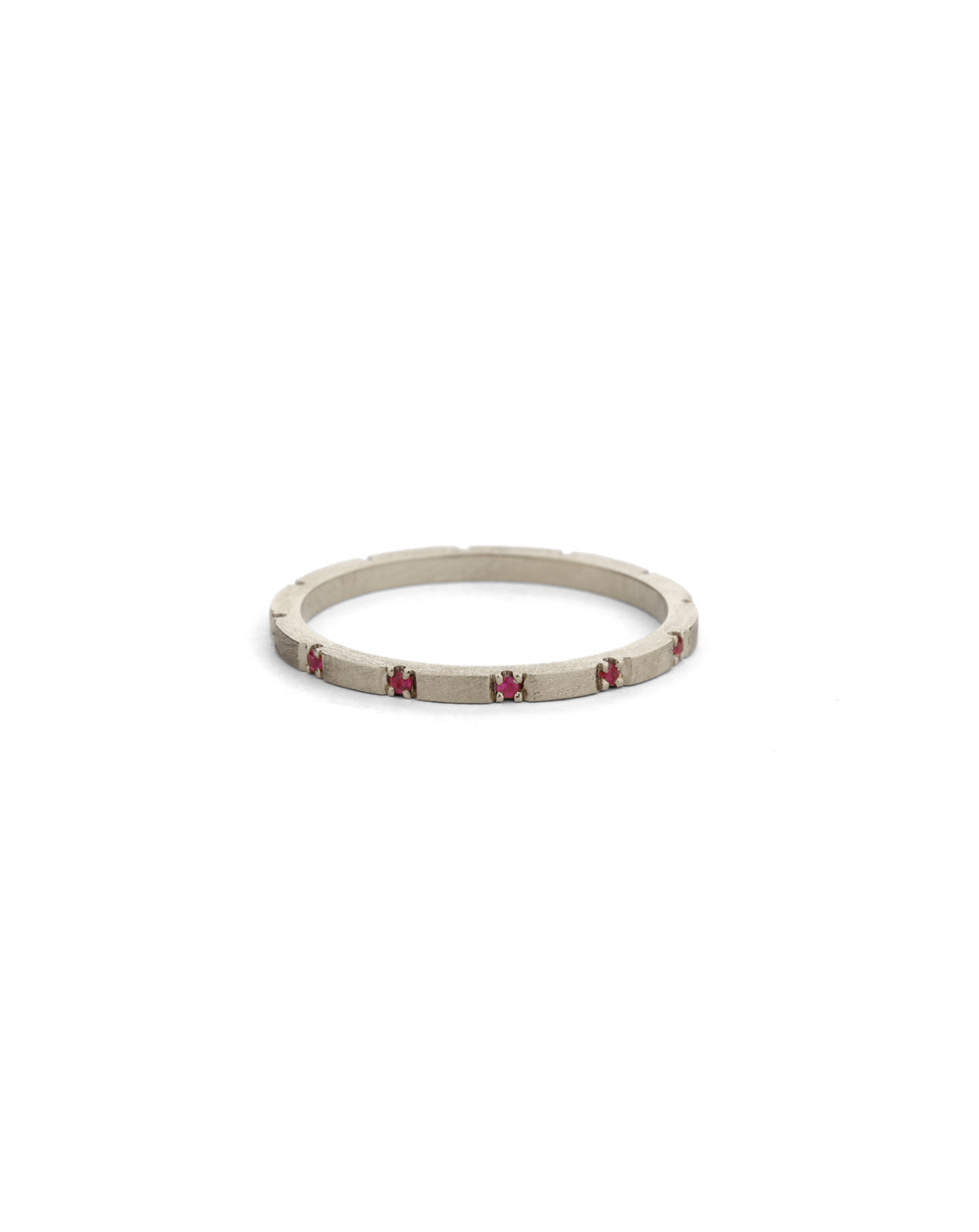 Ruby Duodecimal Square Band - Textured 18ct Gold