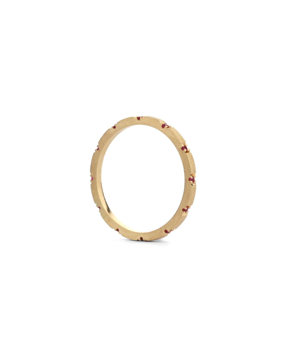 Ruby Duodecimal Square Band - Textured 18ct Gold