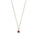 Ruby Mini Solo Birthstone Pendant - Round