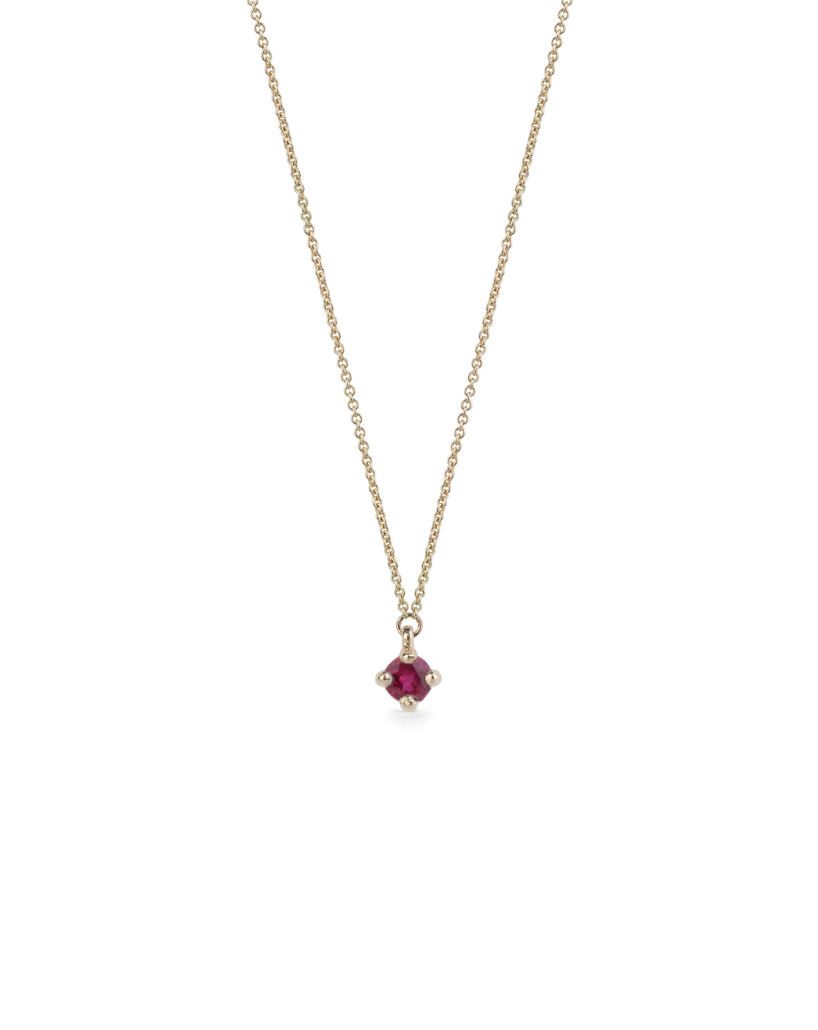 Ruby Mini Solo Birthstone Pendant - Round