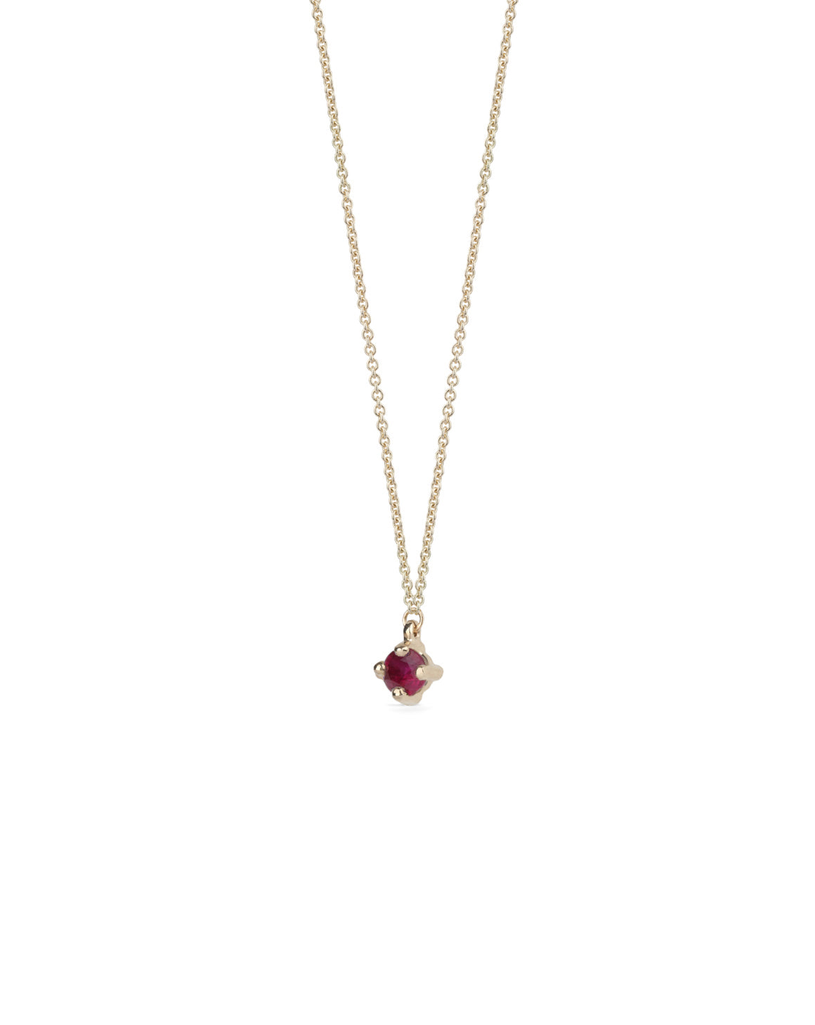 Ruby Mini Solo Birthstone Pendant - Round