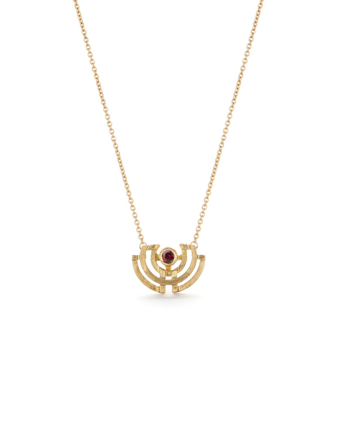 Ruby Half Circle Pendant - small