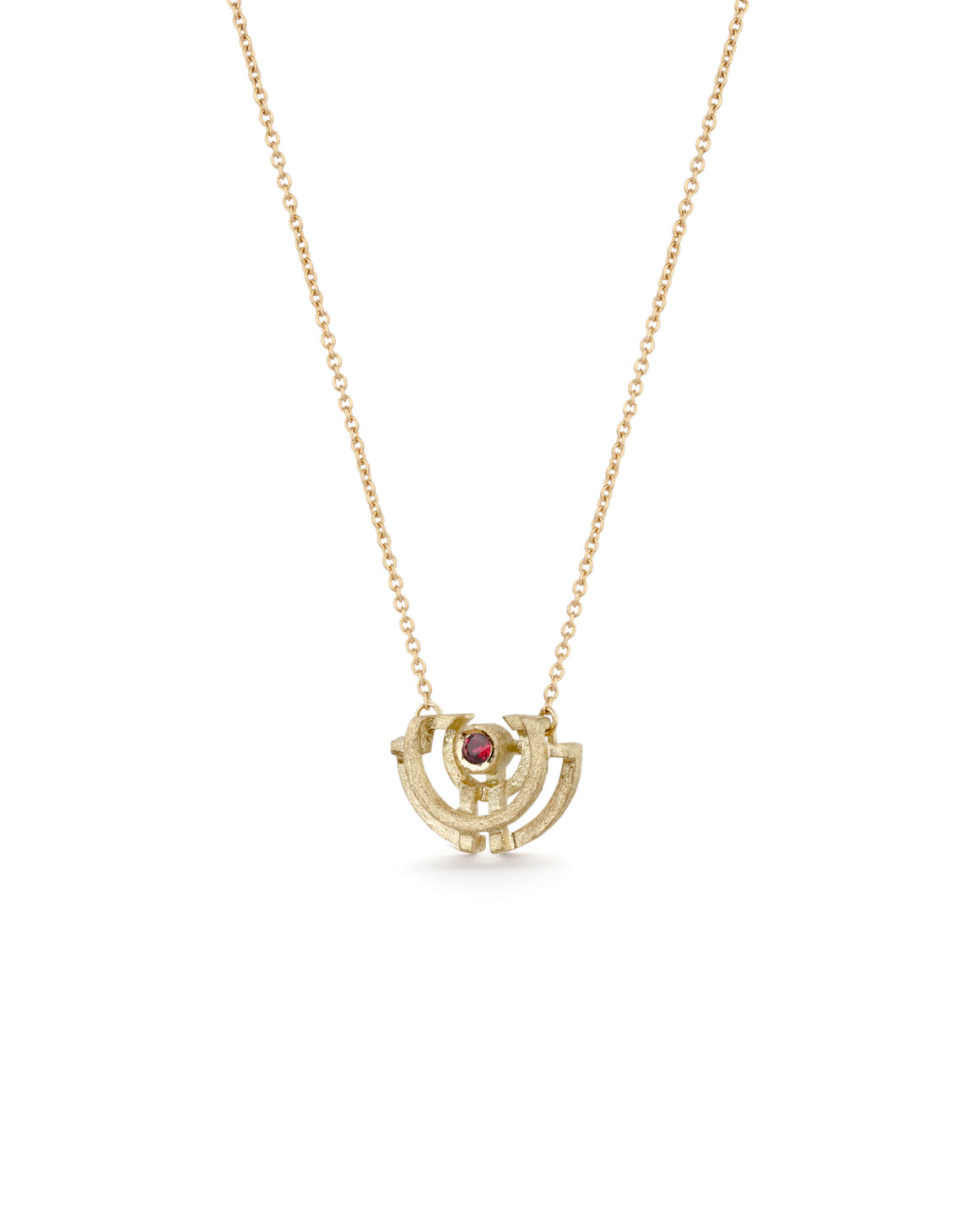 Ruby Half Circle Pendant - small