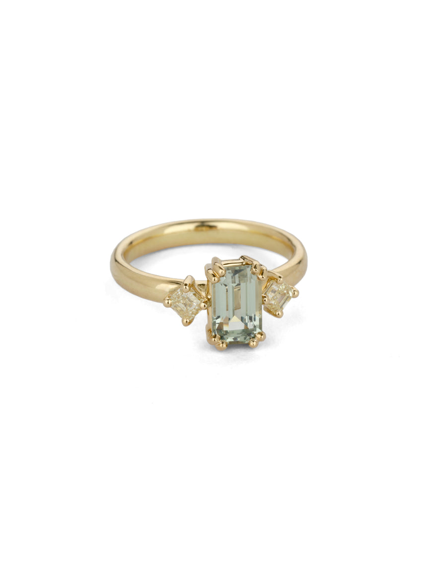Sage Sapphire Altus Trilogy Ring