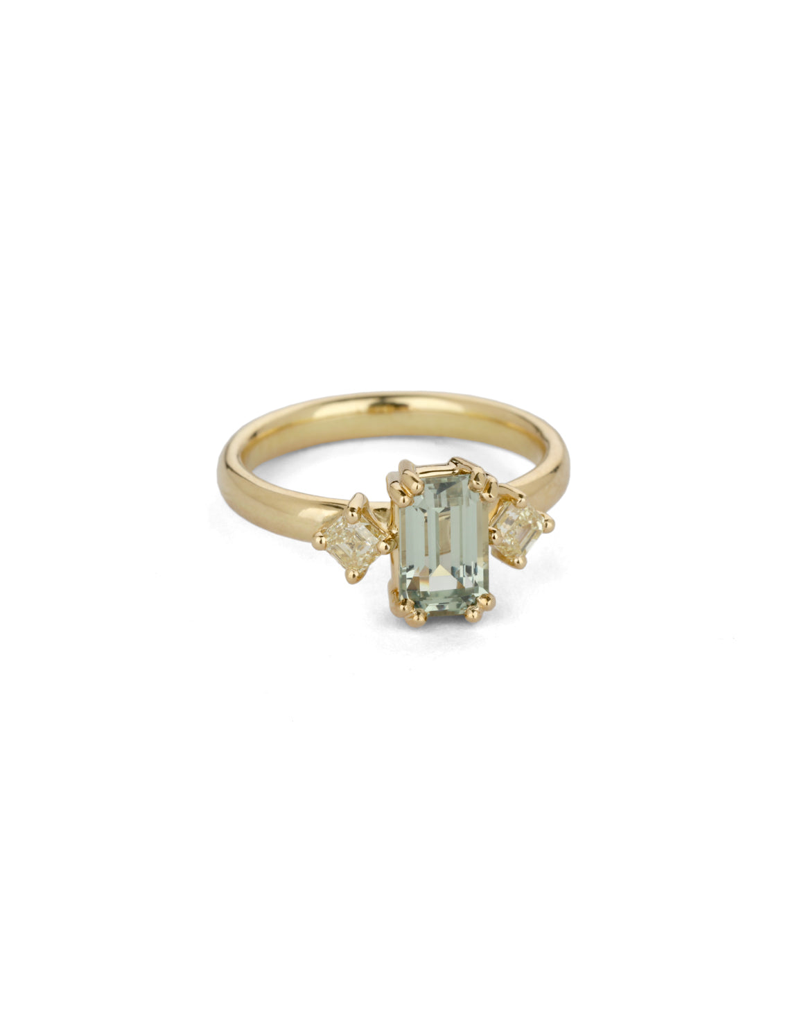 Sage Sapphire Altus Trilogy Ring