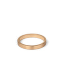 Flat wedding band. 18ct rose gold, satin finish.