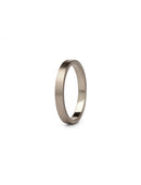 Flat wedding band. 18ct white gold, satin finish.