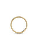 Flat wedding band. 18ct yellow gold, satin finish. Side view.
