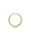 Flat wedding band. 18ct yellow gold, satin finish. Side view.