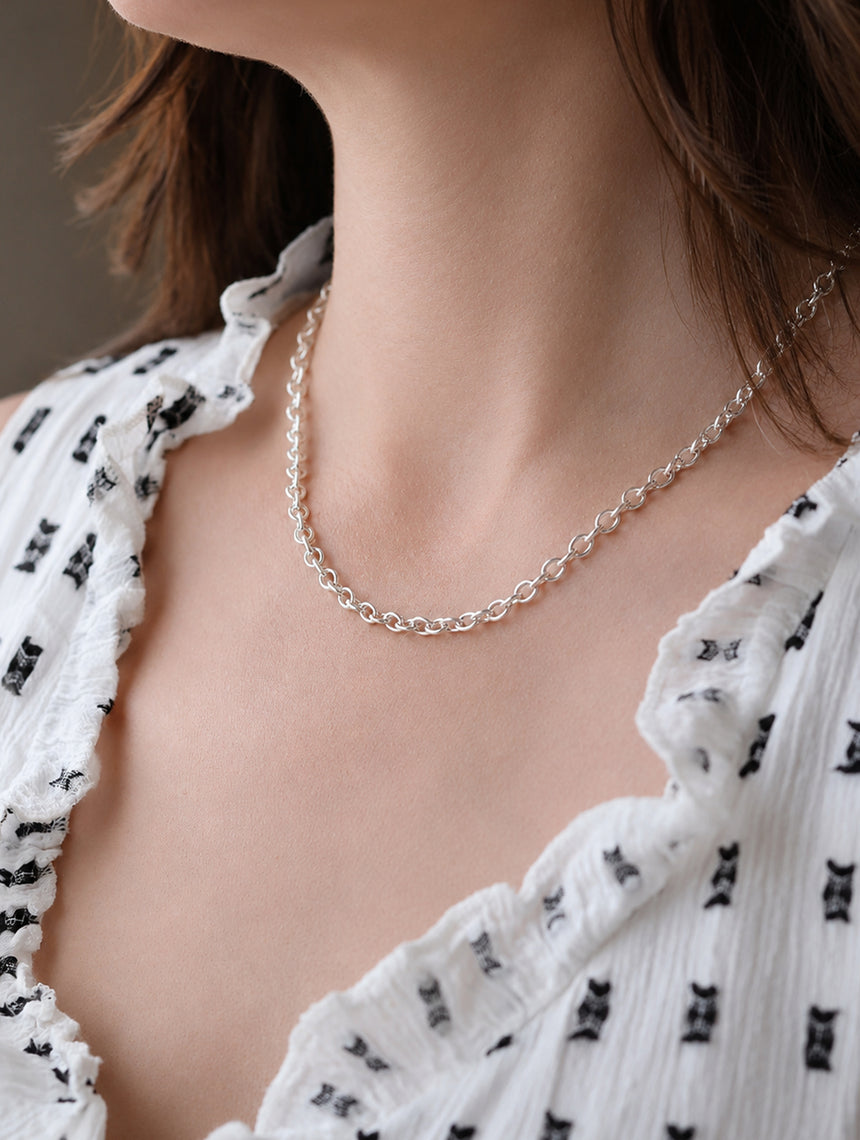 Silver Ellipse Chain - Heavy