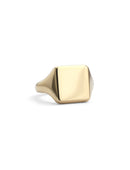 18ct Gold Soft Square Signet Ring - Polished