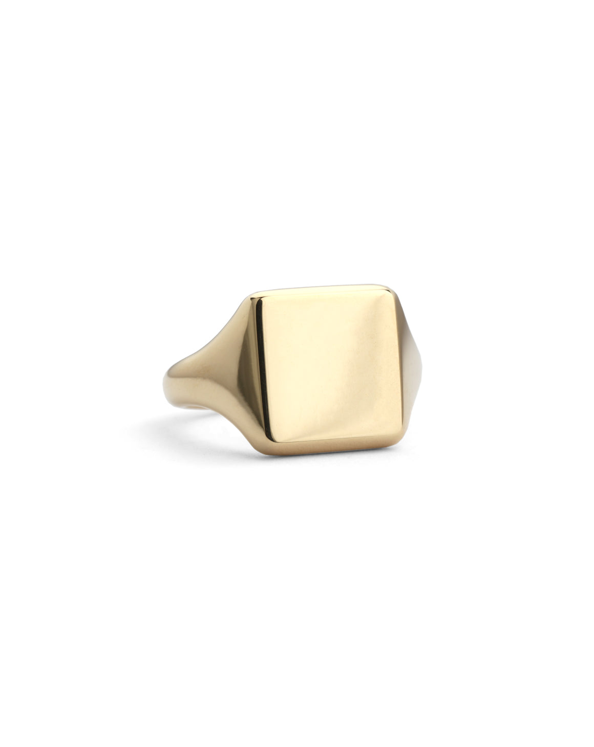 18ct Gold Soft Square Signet Ring - Polished