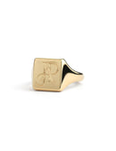 18ct Gold Soft Square Signet Ring - Polished