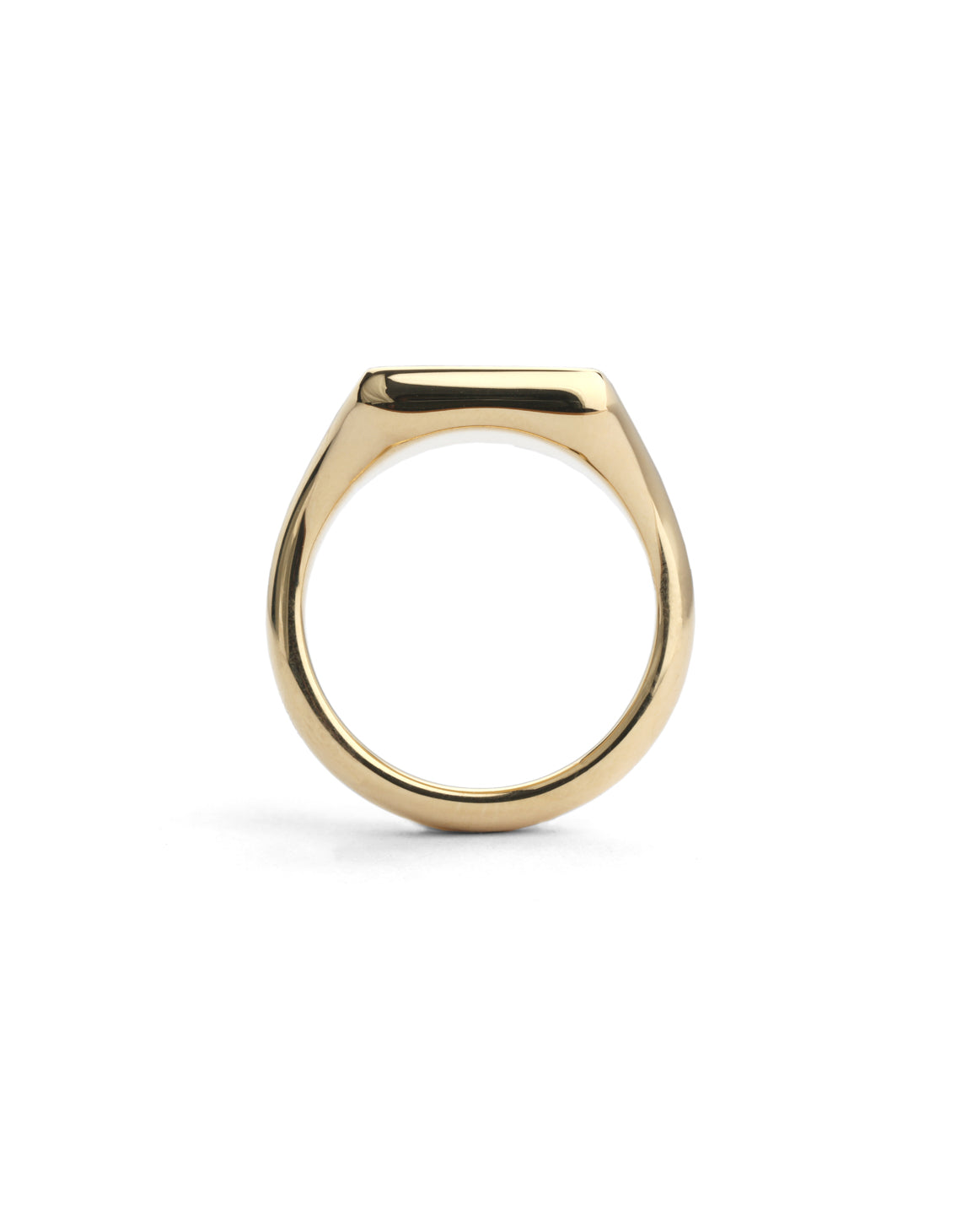 18ct Gold Soft Square Signet Ring - Polished