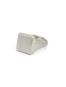 Silver Soft Square Signet Ring - Satin
